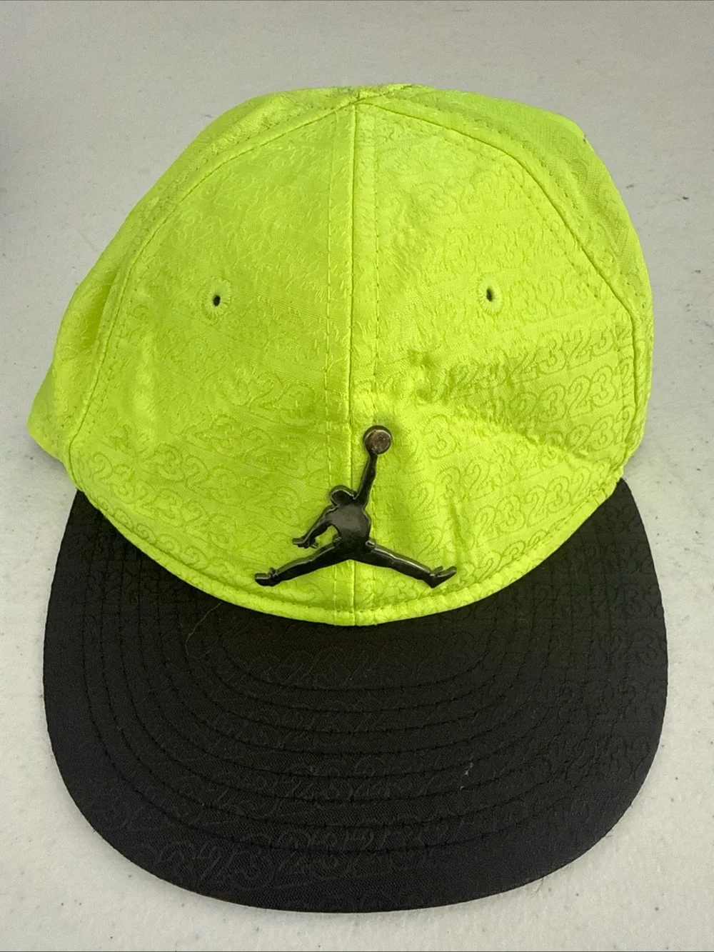 Jordan Toddler Kids Neon Yellow & Black Jumpman Hat